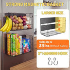 2 Set Magnetic Shelf for Fridge , Fruit Potato & Onion Storage Bins, Pantry Organizers & Storage, Large Container Magnetic Basket for Refrigerator, Kitchen Counter, Cabinet, Magnetic Fridge Organizer - Image 2