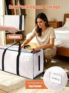 SWEET DOLPHIN 12 Pack 200LB Heavy-Duty Moving Bags with Wrap-Around Handles, Extra Large Storage Totes for Space Saving, Clothes Storage Bags, College Dorm Essentials, Semi-Transparent, 24 Gal - Image 3
