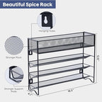 Spice Rack Organizer with 27 Spice Jars with Black Lids - Image 3