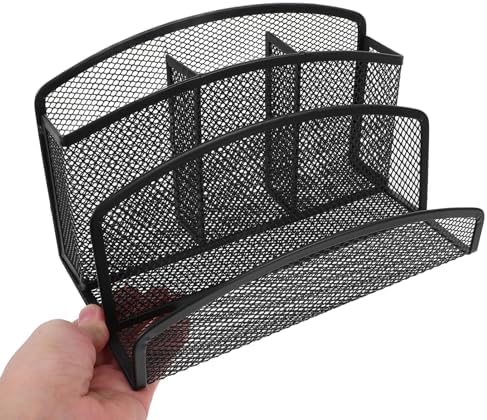 ARTIBETTER 2pcs Multi-functional Iron Mesh Desk Organizer for Efficient Filing and Desktop Storage Compact Mail Holder for Letters Receipts and Notebooks Sleek Office Supplies Organizer - Image 6