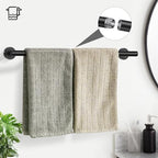 TURS Black 5 Piece Bathroom Towel Bar Set Bathroom Hardware Set, 23.6 inch Bathroom Accessories Kit Set, SUS304 Stainless Steel Wall Mounted - Image 2