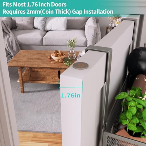 HapiRm Over The Door Hanger with Coat Hooks and 2 Baskets, Rustproof & Waterproof Over The Door Hooks, Storage Organizer for Hats, Bathroom, Kitchen, Bedroom - Grey - Image 4
