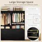 IRONCK Freestanding Closet System with Adjustable Shelves & 3 Drawers - Image 4