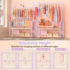 Kids Clothing Rack 2 Tier Baby Closet Toddler Dress up Racks - Image 3