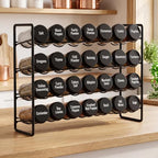 FoldTier Spice Rack Organizer with 28 Spice Glass Jars, 56 Labels, Funnel and Marker Set, Complete Countertop Seasoning Rack Organization for Cabinet, Kitchen Storage, Pantry, Cupboard(Black) by FoldTier
