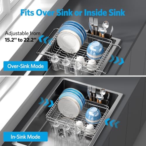 Delamu Over The Sink Dish Drying Rack for Small Kitchen - Image 2