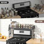 Simple Trending 32.4" Wide Over the Stove Spice Rack with 4 Hooks, Black - Image 7