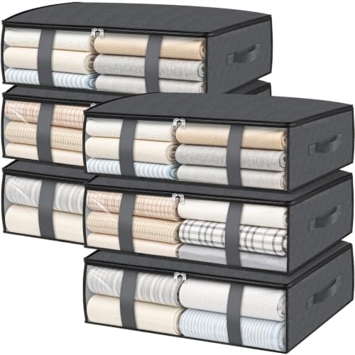 StorageRight Under Bed Storage Bags, 6 Pack, 40L, Gray by StorageRight