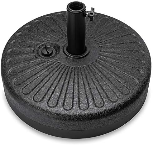 Best Choice Products Fillable Umbrella Base Stand Round Sunburst Plastic Patio Umbrella Base Stand, Pole Holder for Outdoor, Lawn w/ 55lbs Weight Capacity, Adjustment Knob by BestChoiceProducts