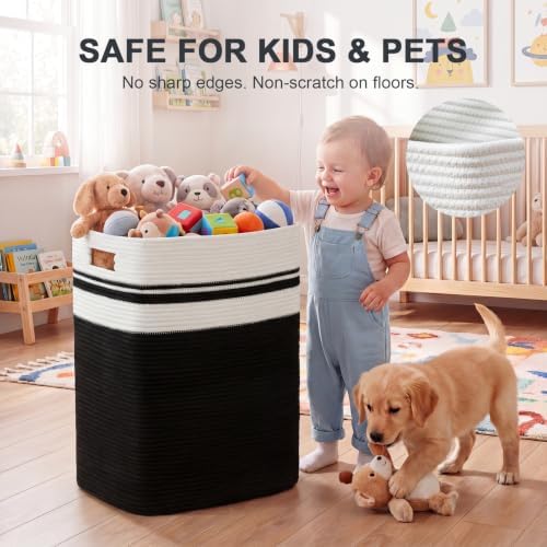 OIAHOMY 91L Laundry Hamper, XXXLarge Collapsible Laundry Basket Black - Image 5