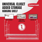 Rubbermaid 5 in. W Steel Universal Wire Closet System Added Storage Hanging Shelf (2 Pack) 2 x 2044313 - Image 4