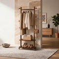 Taitiy Coat Rack Freestanding Solid Wood Clothes Rack with Wheels by Taitiy