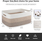 OIASKET Large Storage Basket for Organizing, Woven Rope Basket for Shelves, Closet Organizer Bins for Clothes, Blanket, Toys, Baby Nursery Storage, 17.7" x 13" x 7.87", 3 Packs Gradient Yellow - Image 2
