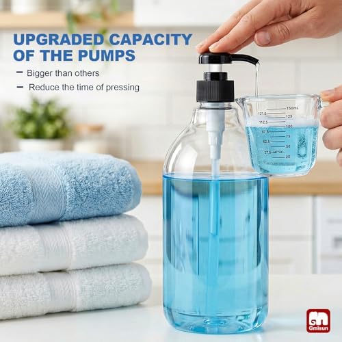 GMISUN Plastic Laundry Detergent Soap Dispenser, Liquid Laundry Detergent Dispenser, Container for Farmhouse Room Decor, Organizer for Liquid DetergentSoftenerBleach Storage Bottle(64 Oz) - Image 6