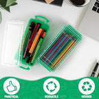 Gueevin 24 Pcs Pencil Box Clear Plastic Pencil Case, Green - Image 4