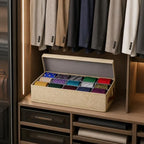 Belt Organizer Box for Closet, Linen Tie Storage Drawer Organizer, 1Pcs - Image 5