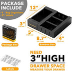 SpaceAid Bag Storage Organizer for Kitchen Drawer, Bamboo Organizer, Compatible with Gallon, Quart, Sandwich and Snack Variety Size Bag (4 Pack), Black - Image 3