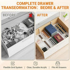 5 Pack 5.9 Inch Tall Clear Drawer Dividers, Adjustable Drawer Dividers for Clothes, 12.2"–20" Expandable Plastic Drawer Organizer Dividers for Home Closet, Kitchenware, Nursery Storage - Image 4
