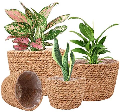 Seagrass Planter Basket Stylish Planter Baskets, Set of 4 by Ufrount