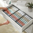 Qozary 4 Pack Drawer Organizers, 10 Grids Foldable Dresser Organizers for Clothing, Folded Clothes, T-shirt, Tank Tops, Camisoles, Underwear, Leggings, Baby Clothes - Image 6
