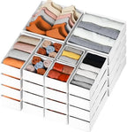 Criusia Drawer Organizer Clothes, 24 Pack Dresser Organizer Bins for Nursery Bedroom, Closet Organization and Storage Dividers for Clothing, Baby Clothes, Underwears, Socks (White) by Criusia