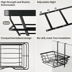 TIDIIABODE Pot Lid Organizer 2 Pack, Adjustable Kitchen Pot Lid Holder Inside Cabinet, Kitchen Cabinet Organizer Hanging for Food Storage Container, Pot, Pan Lid & Bakeware, Black - Image 6