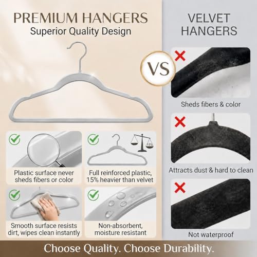 SMARTOR Plastic Hangers 50 Pack, Thin Hangers with 360° Swivel Hook - Image 5