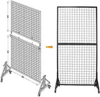 NectaCol 2 Packs 3'x 6' Two-Double Gridwall Panel Display Racks with Sturdy T-Base, Black Grid Wall Panels Display Stand, Display Rack Craft Show, Art Display Stand - Image 5