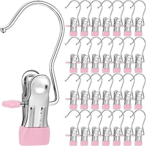 Yinder 150 Pcs Boot Hanger Clips Laundry Hooks Stainless Steel Hooks,Pink by Yinder
