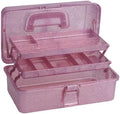 3-Tier Stackable Storage Organizer Box, Art & Craft Storage Container, Carry Tackle Organizer, Medicine Cosmetic for Art Supply Makeup Hair Accessories Painting Tools (Pink) by PENCK
