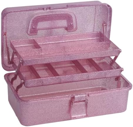 3-Tier Stackable Storage Organizer Box, Art & Craft Storage Container, Carry Tackle Organizer, Medicine Cosmetic for Art Supply Makeup Hair Accessories Painting Tools (Pink) by PENCK