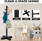 8-Hook Freestanding Wooden Coat Rack 2 Adjustable Heights BLACK - Image 4