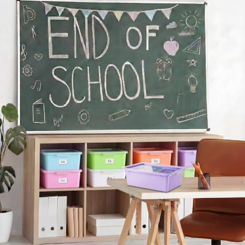 10 Pcs Classroom Storage Cubby Bins with Latching Lid,Macaron - Image 4