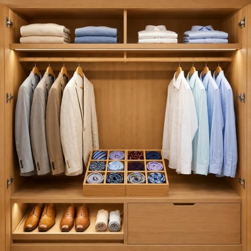 Closet Drawer Organizer Divider - 2 Pack Bamboo Holders Organizers - Image 3