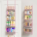 SWTYMIKI Over The Door Organizer - Door Organizer Hanging with 5 Adjustable Metal Large Capacity Basket and 6 Coat Hook, Wall Mounted Shelf for Bedroom Closet Bathroom Laundry Pantry Cabinet Kitchen by SwtyMiki-TidyHomeSweetLife