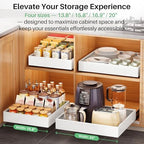2Pack Pull out Cabinet Organizer, 21"Deep, Heavy Duty Full-extension Slide out Drawers for Kitchen Cabinet, Roll out Shelf Storage with Nano Adhesive for Pots,17"W x 21"D x 3.1"H, White - Image 6