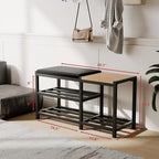 Shoe Bench with Shoe Rack,Shoe Rack for Entryway,Supports 570 lbs - Image 2
