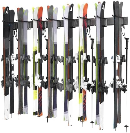 Ultrawall Ski Rack, Wall Mounted Ski Storage Rack, Garage Skis Holder by UltrawallGarageToolsOrganizer