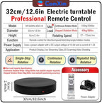 12.6In Remote Motorized Electric Turntable Rotating Display Stand Rotating Platform Photography Turntable motorized lazy susan base giratoria para for Photography,3D Scanner,(Load Range:88~300lbs) - Image 2