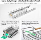 Pull out Cabinet Organizer, 9"W X 21"D, Heavy Duty Smooth Sliding Under Cabinet Shelves for Pots and Pans, Full-Extension Roll out Drawers, Slide out Organization for Home Kitchen Pantry - Image 6