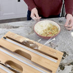 Bamboo 3-in-1 Wrap Dispenser with Cutter - 13" Rolls - 4 Units - Image 2