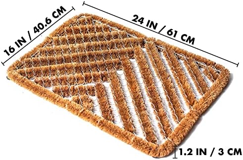 FOOTMATTERS Ninamar Natural Coir Herringbone Door Mat - 24 x 16 inch - Image 3