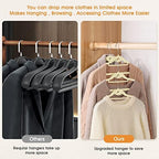 Velvet Clothing Hangers Slim Stackable Non-Slip Beige Suit Hanger Space Saving Clothes Hanger Heavy Duty Adult Hangers with 360°Swivel Hook Pack of 20 - Image 4