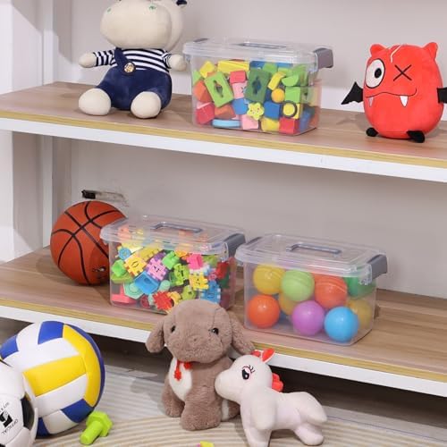 6 Quart Small Clear Plastic Storage Latch Box with Handle, 6 Packs - Image 5