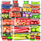 RockBerry 66 Pcs Food Storage Containers with Lids Airtight, Total 19075ML by RockBerry