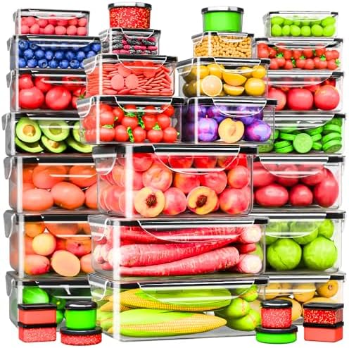RockBerry 66 Pcs Food Storage Containers with Lids Airtight, Total 19075ML by RockBerry