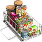 Simple Houseware Pull-Out Cabinet Sliding Basket, 17.2Dx9.7Wx5H, Chrome - Image 7