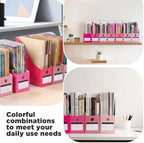 Jutom 48 Sets Cardboard Magazine Holders with Labels for School,Pink - Image 6