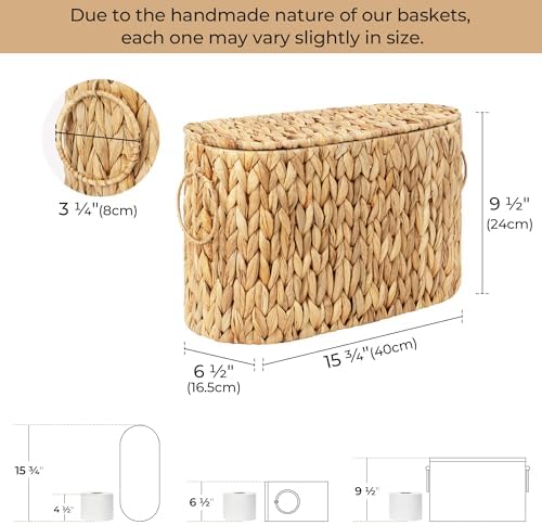 StorageWorks Toilet Paper Storage with Lid, Toilet Paper Storage Holder - Image 2