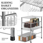 Simple Houseware Chrome Metal Stackable Storage Rack, 16.75 in L x 10.8 in W x 10.25 in H - Image 4